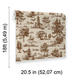 Veer Decor Mothman Novelty Toile Brown Peel and Stick Wallpaper