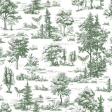 Veer Decor Mothman Novelty Toile Green Peel and Stick Wallpaper