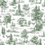 Veer Decor Mothman Novelty Toile Green Peel and Stick Wallpaper