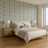 Veer Decor Mothman Novelty Toile Green Peel and Stick Wallpaper