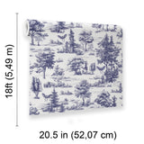 Veer Decor Mothman Novelty Toile Navy Blue Peel and Stick Wallpaper