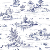 Veer Decor Nessie Novelty Toile Blue Peel and Stick Wallpaper