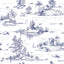 Veer Decor Nessie Novelty Toile Blue Peel and Stick Wallpaper