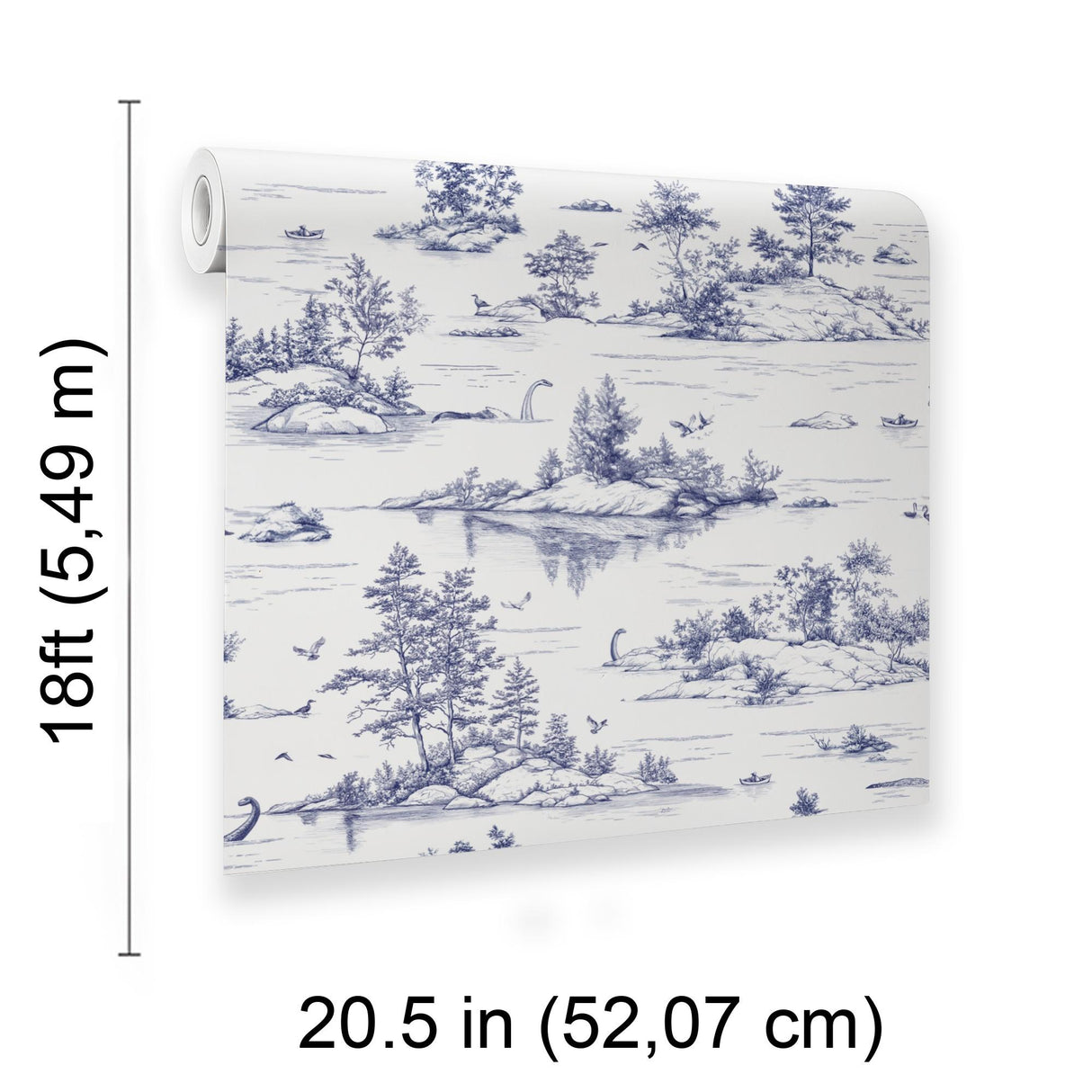 Veer Decor Nessie Novelty Toile Blue Peel and Stick Wallpaper