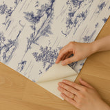 Veer Decor Nessie Novelty Toile Blue Peel and Stick Wallpaper