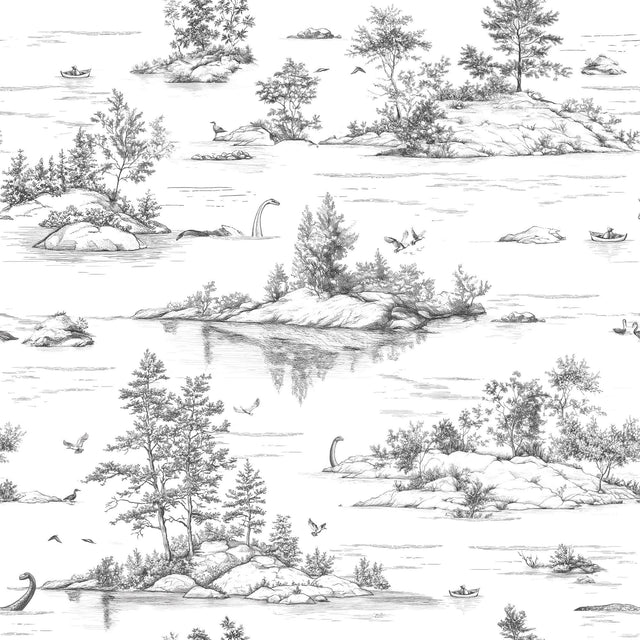 Veer Decor Nessie Novelty Toile Grey Peel and Stick Wallpaper