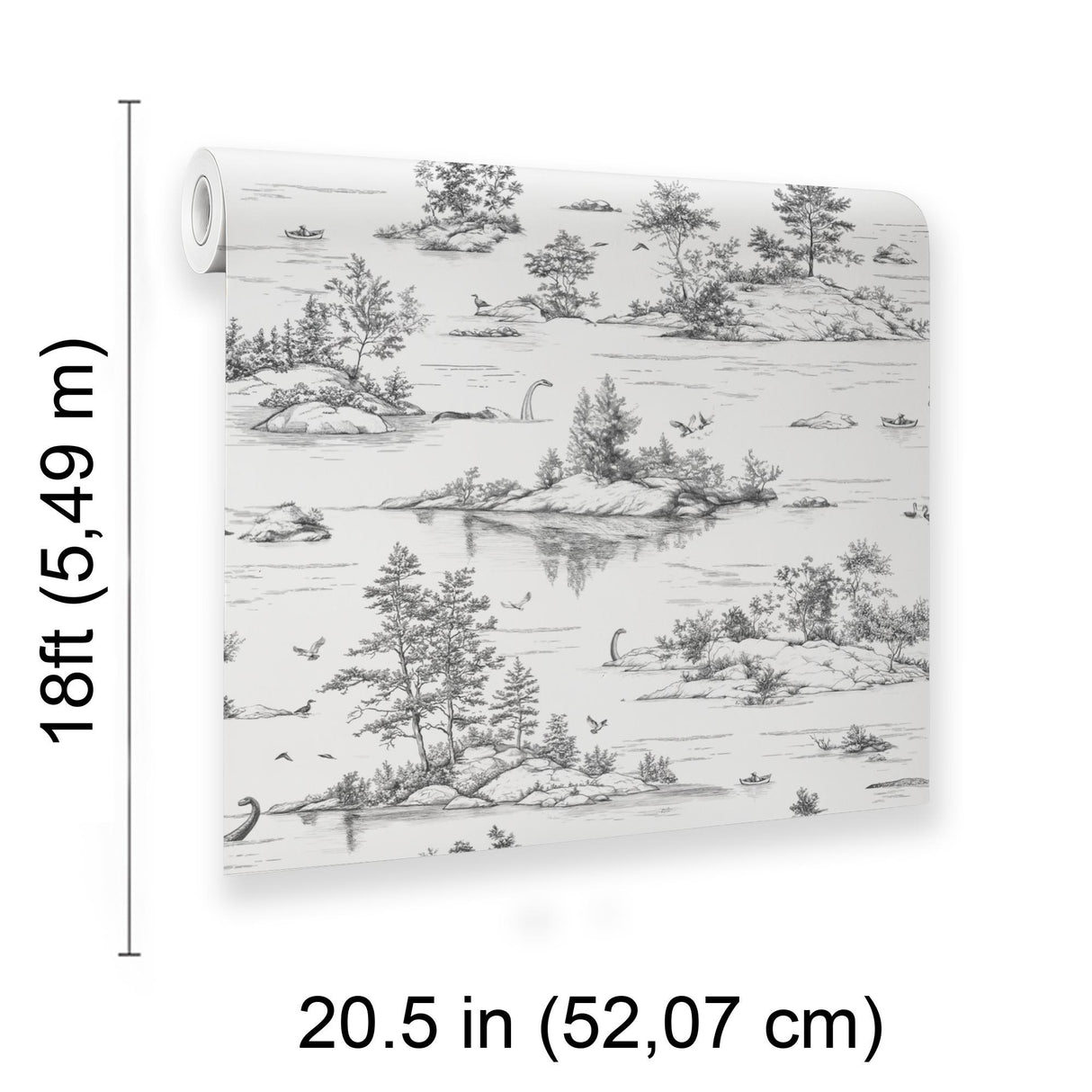 Veer Decor Nessie Novelty Toile Grey Peel and Stick Wallpaper