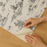 Veer Decor Nessie Novelty Toile Grey Peel and Stick Wallpaper