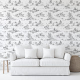 Veer Decor Nessie Novelty Toile Grey Peel and Stick Wallpaper
