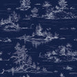 Veer Decor Nessie Novelty Toile Navy Ground Peel and Stick Wallpaper