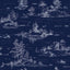 Veer Decor Nessie Novelty Toile Navy Ground Peel and Stick Wallpaper