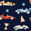 Veer Decor Vintage Race Cars Navy Ground Peel and Stick Wallpaper
