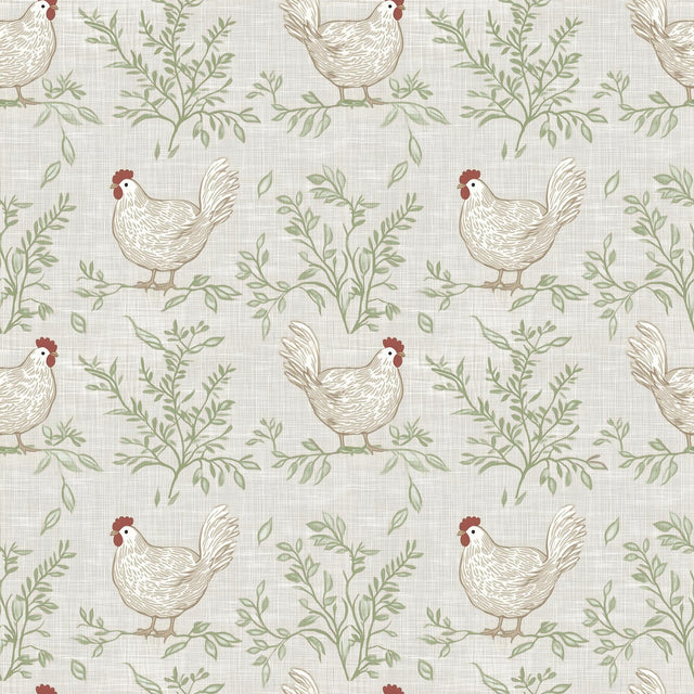 Veer Decor Cluckingham Toile Peel and Stick Wallpaper