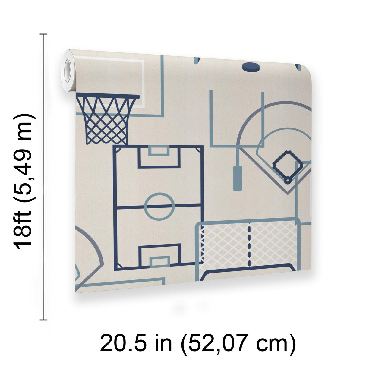 Veer Decor Sports Play Zone Blue Peel and Stick Wallpaper