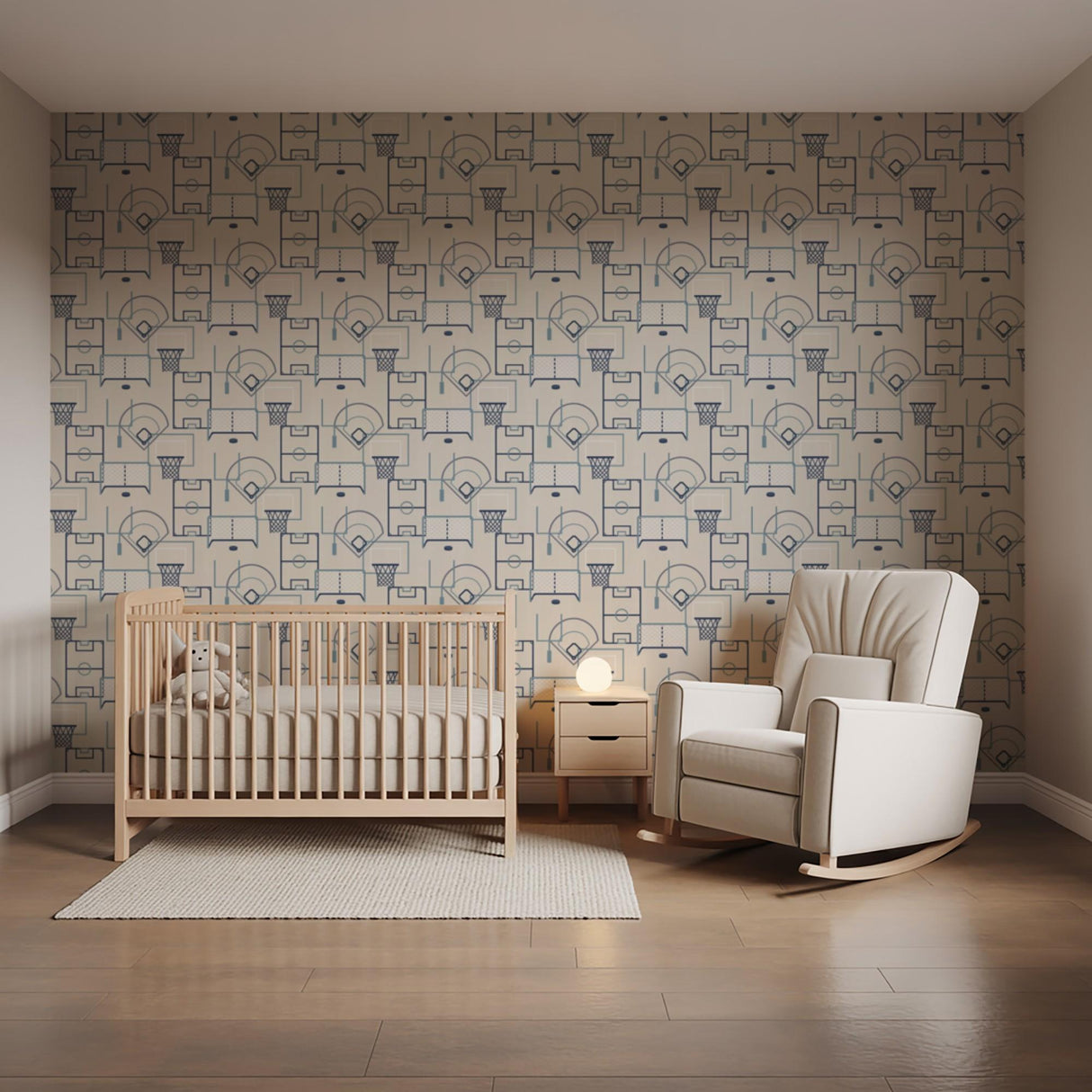 Veer Decor Sports Play Zone Blue Peel and Stick Wallpaper