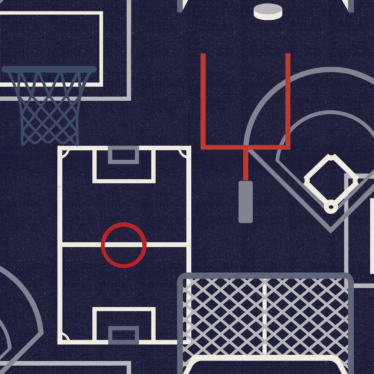 Veer Decor Sports Play Zone Navy Peel and Stick Wallpaper