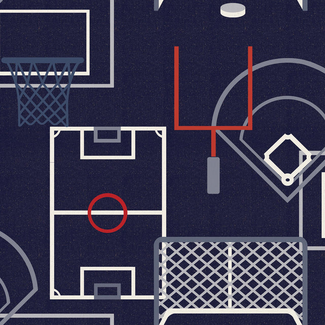 Veer Decor Sports Play Zone Navy Peel and Stick Wallpaper