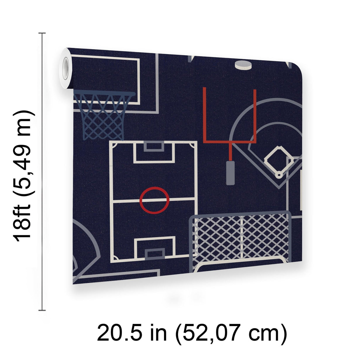 Veer Decor Sports Play Zone Navy Peel and Stick Wallpaper