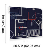 Veer Decor Sports Play Zone Navy Peel and Stick Wallpaper