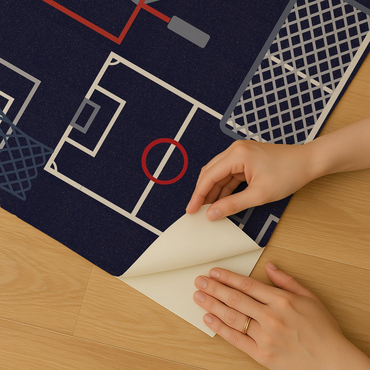 Veer Decor Sports Play Zone Navy Peel and Stick Wallpaper