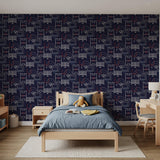 Veer Decor Sports Play Zone Navy Peel and Stick Wallpaper