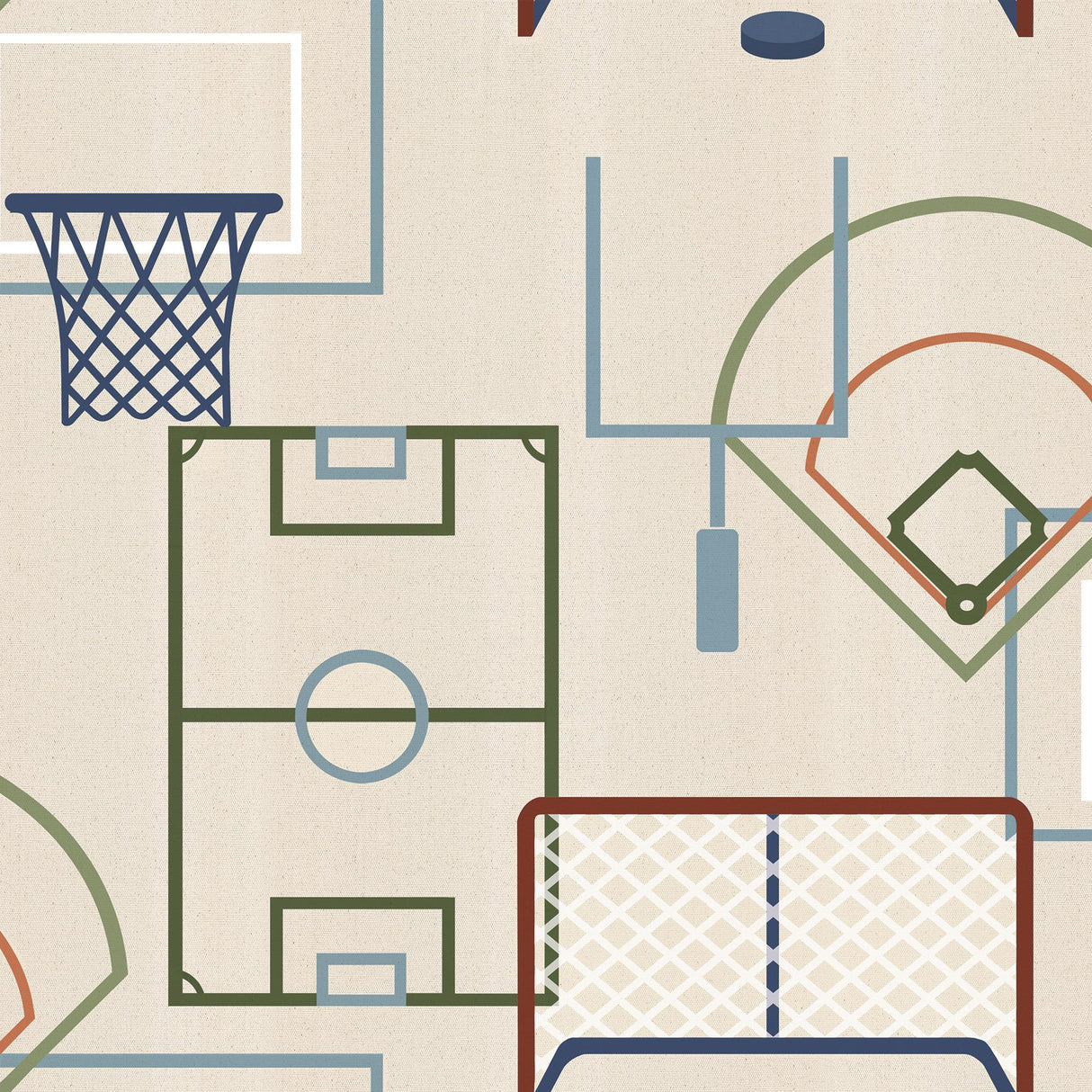 Veer Decor Sports Play Zone Multi Peel and Stick Wallpaper