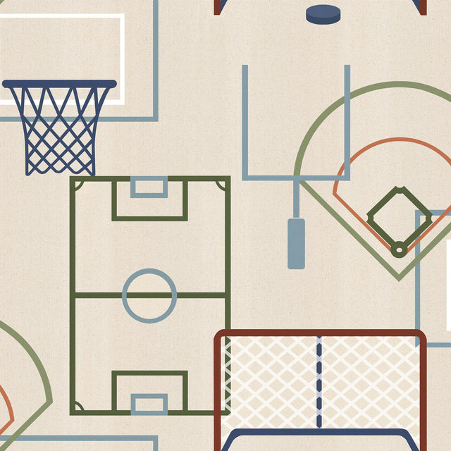 Veer Decor Sports Play Zone Multi Peel and Stick Wallpaper