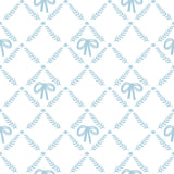 Veer Decor Heirloom Bow Trellis Blue Peel and Stick Wallpaper