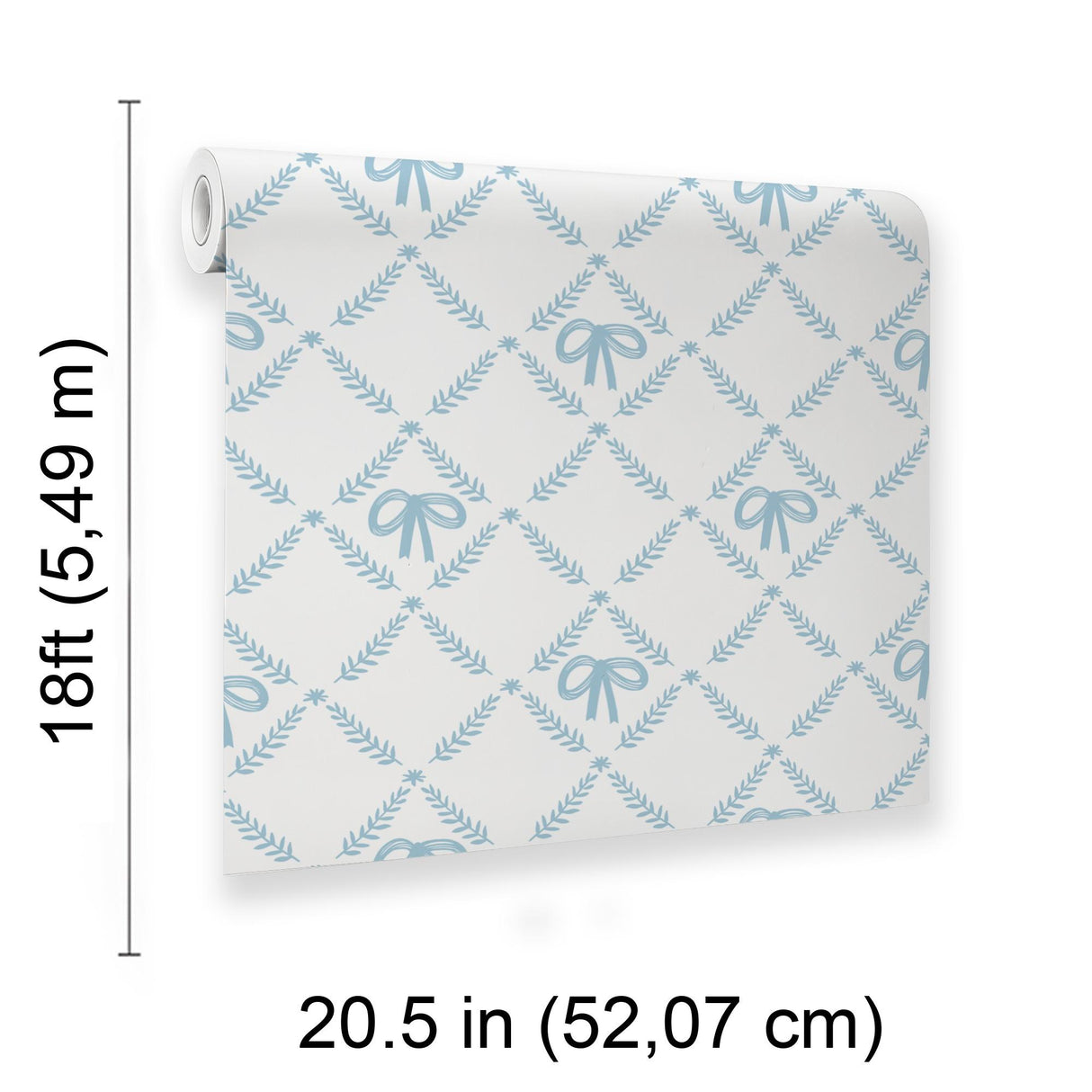 Veer Decor Heirloom Bow Trellis Blue Peel and Stick Wallpaper
