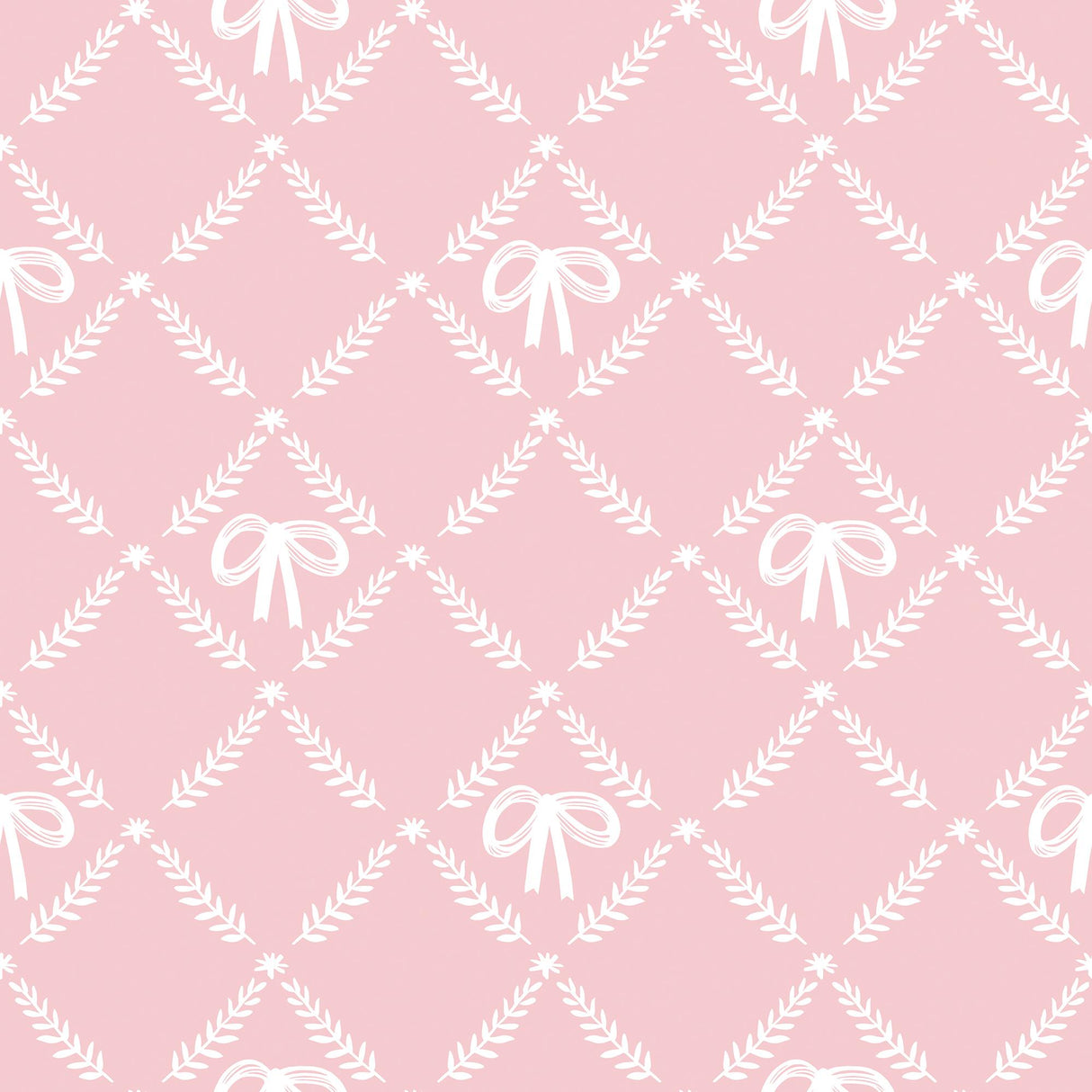 Veer Decor Heirloom Bow Trellis Pink Peel and Stick Wallpaper