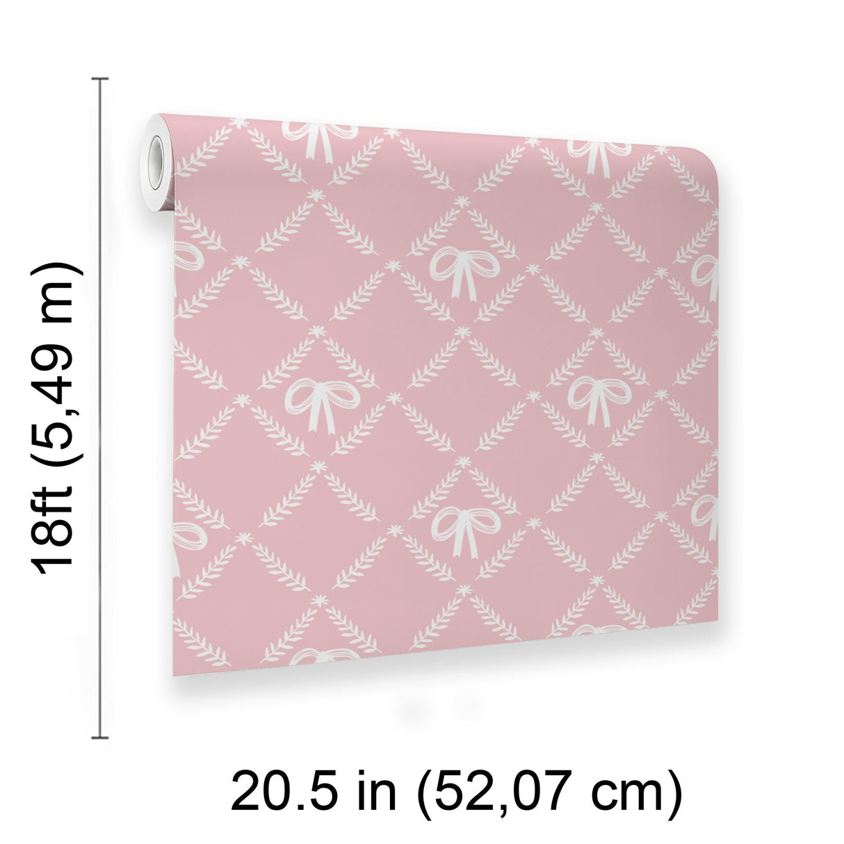 Veer Decor Heirloom Bow Trellis Pink Peel and Stick Wallpaper