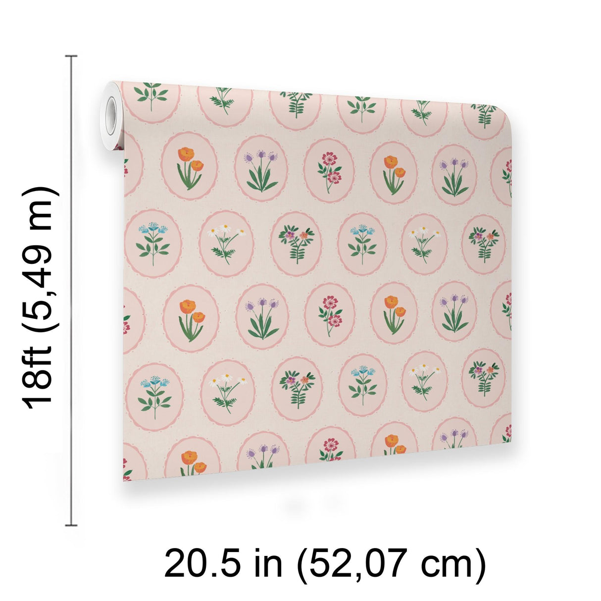 Veer Decor Heirloom Floral Medallions Blush Peel and Stick Wallpaper