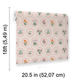Veer Decor Heirloom Floral Medallions Blush Peel and Stick Wallpaper