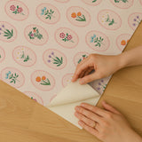 Veer Decor Heirloom Floral Medallions Blush Peel and Stick Wallpaper