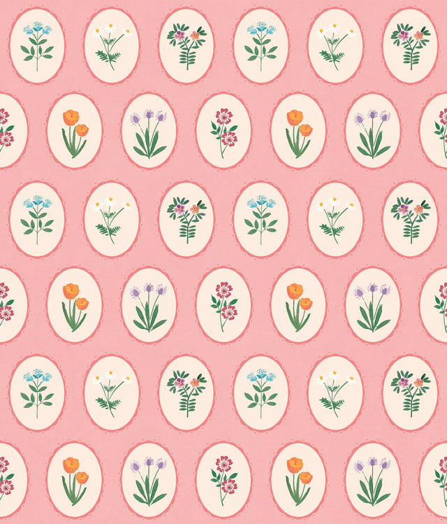 Veer Decor Heirloom Floral Medallions Pink Peel and Stick Wallpaper