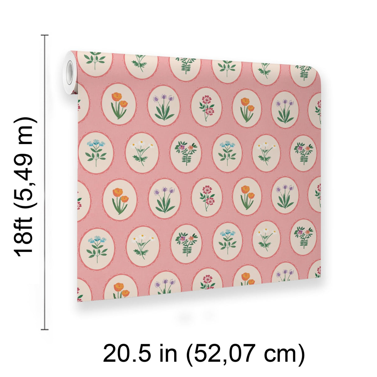 Veer Decor Heirloom Floral Medallions Pink Peel and Stick Wallpaper