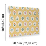 Veer Decor Heirloom Floral Medallions Yellow Peel and Stick Wallpaper