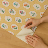 Veer Decor Heirloom Floral Medallions Yellow Peel and Stick Wallpaper