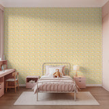 Veer Decor Heirloom Floral Medallions Yellow Peel and Stick Wallpaper