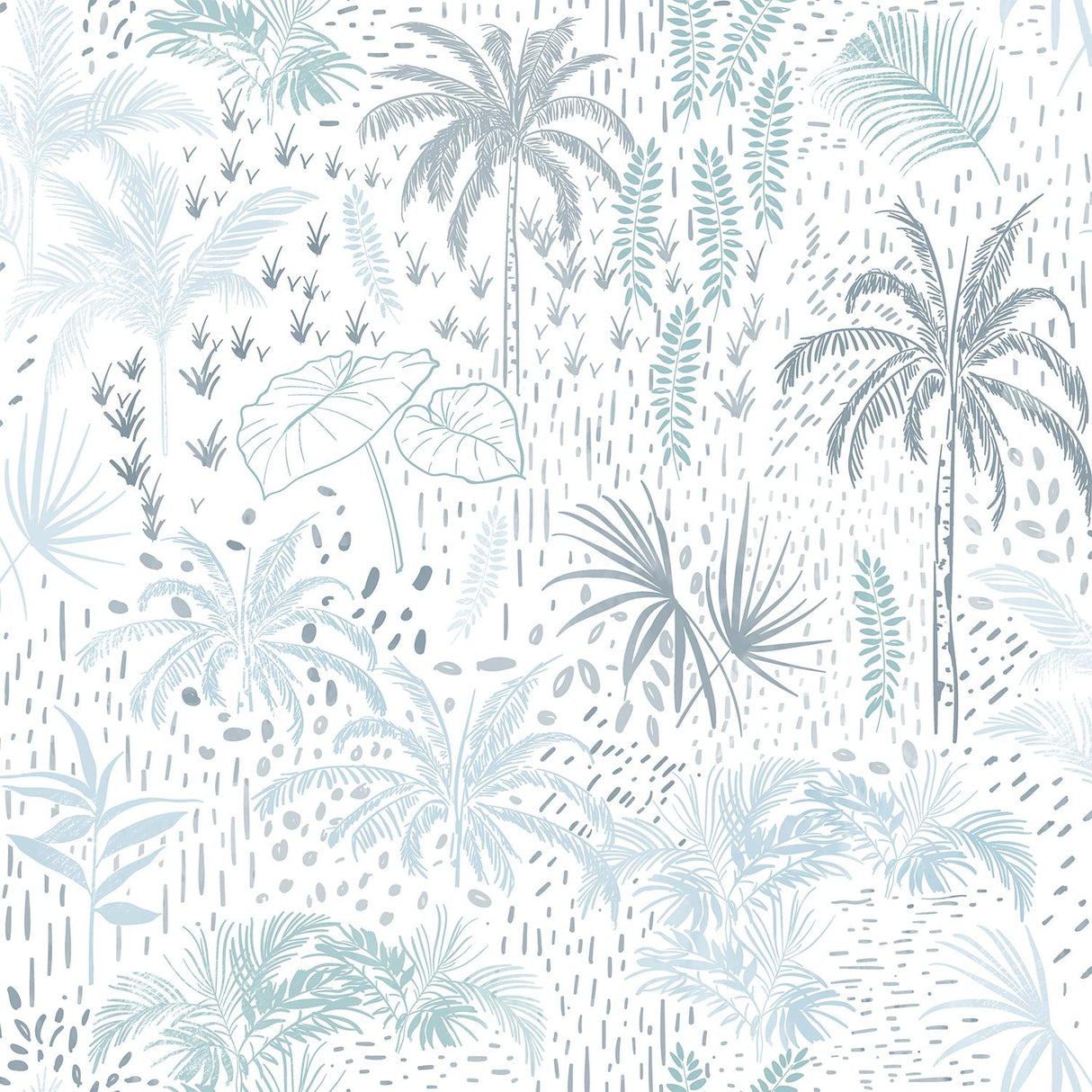 Veer Decor Etched Tropic Blue Peel and Stick Wallpaper