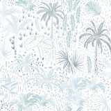 Veer Decor Etched Tropic Blue Peel and Stick Wallpaper