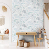 Veer Decor Etched Tropic Blue Peel and Stick Wallpaper