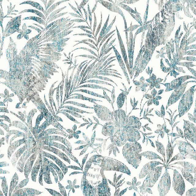 Veer Decor Birdsong Tropic Blue Peel & Stick Wallpaper