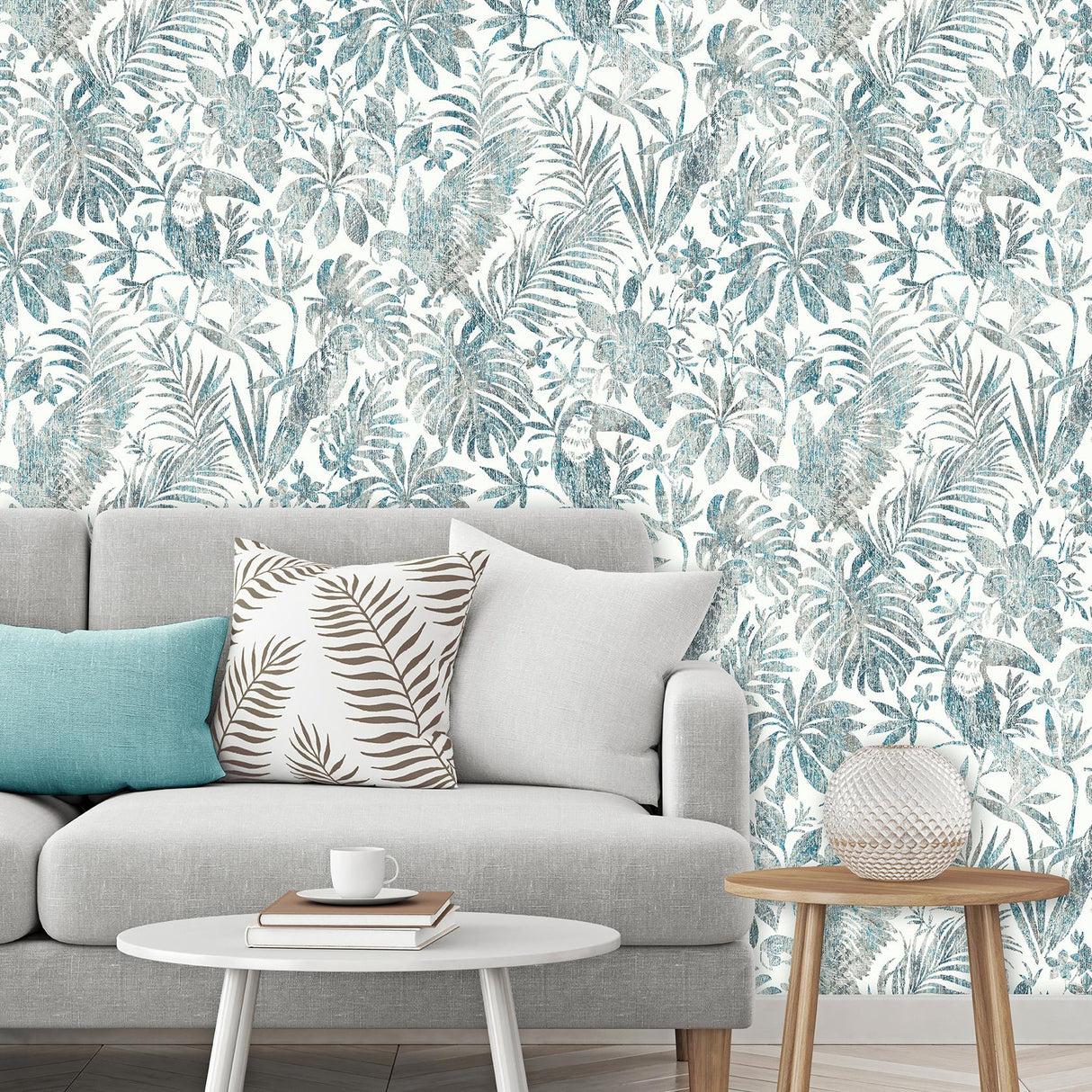 Veer Decor Birdsong Tropic Blue Peel & Stick Wallpaper