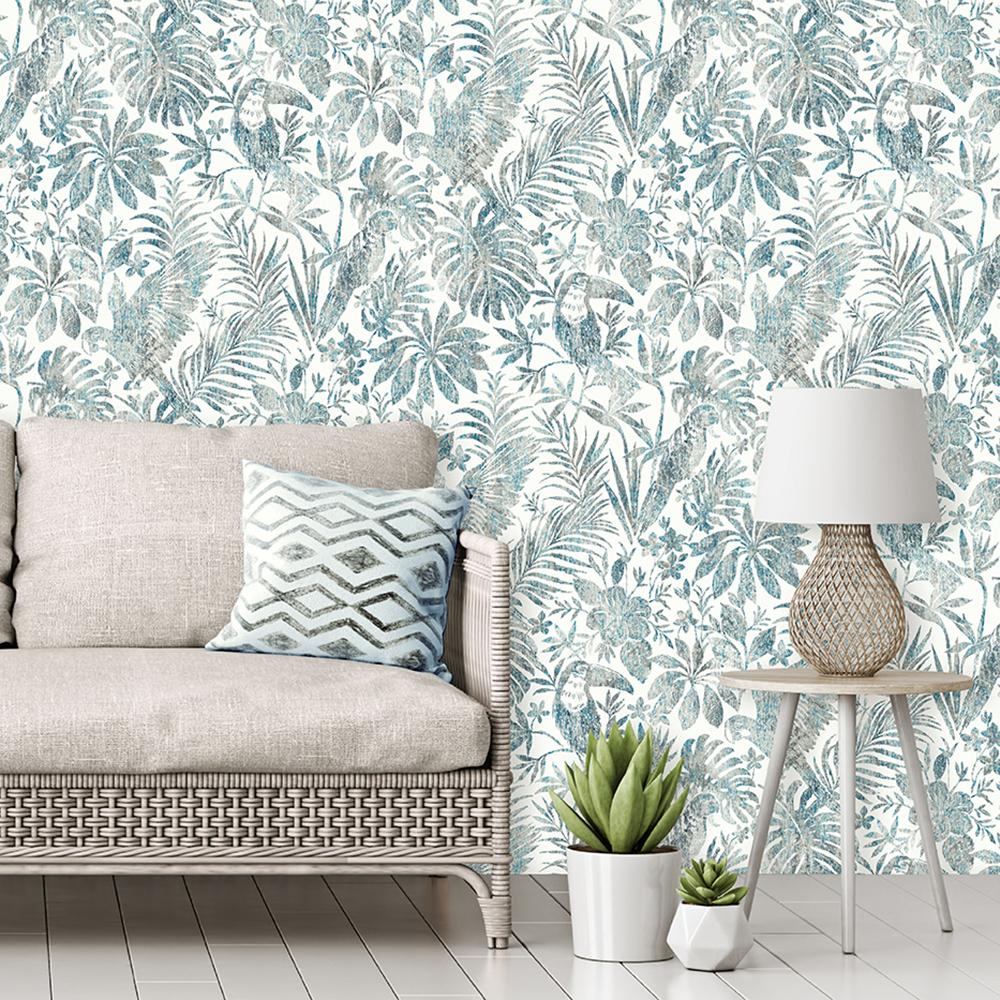 Veer Decor Birdsong Tropic Blue Peel & Stick Wallpaper
