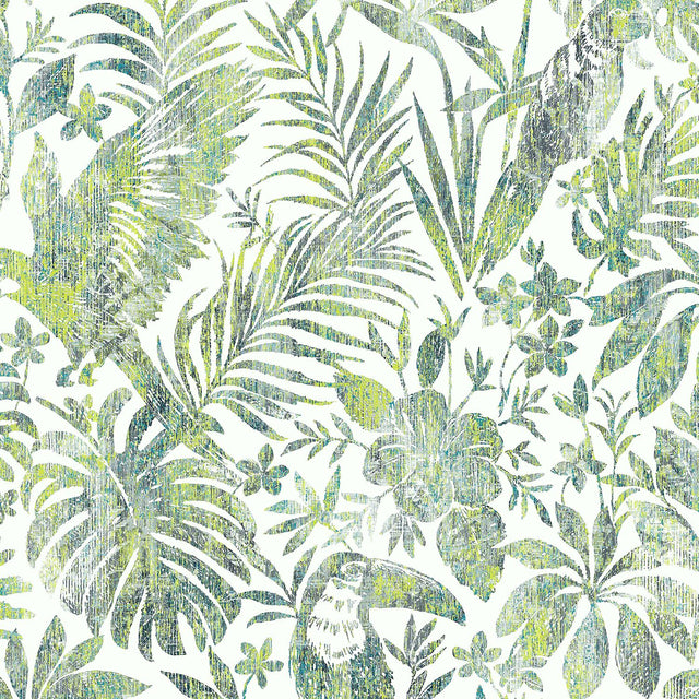 Veer Decor Birdsong Tropic Green Peel & Stick Wallpaper