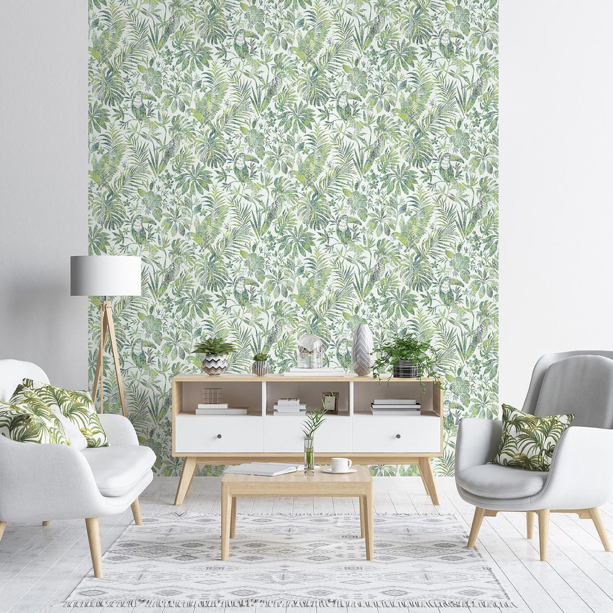Veer Decor Birdsong Tropic Green Peel & Stick Wallpaper