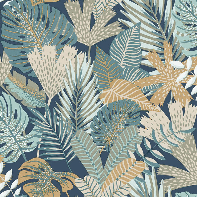 Veer Decor Jungle Canopy Navy Peel & Stick Wallpaper