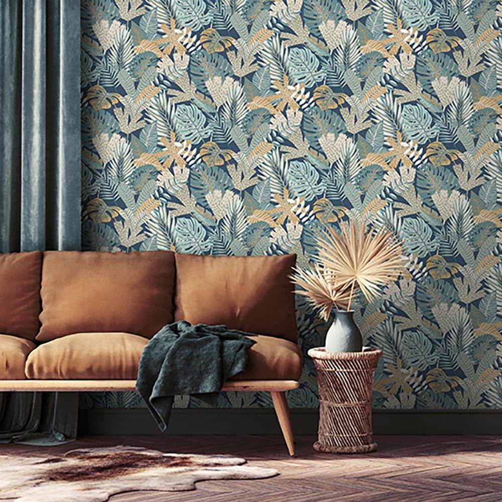 Veer Decor Jungle Canopy Navy Peel & Stick Wallpaper