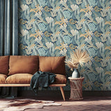 Veer Decor Jungle Canopy Navy Peel & Stick Wallpaper
